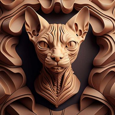3D model Sphynx cat (STL)